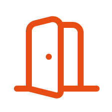Pictogramme représentant une porte ouverte
