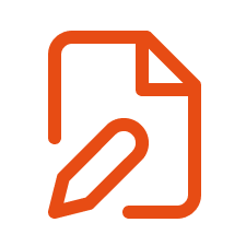 Pictogramme représentant un document accompagné d'un stylo